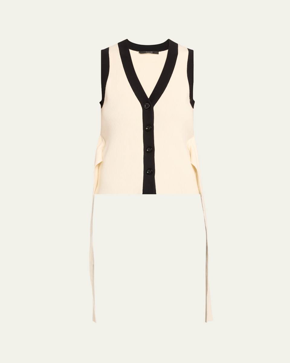 Collins Sleeveless Knit Tie-Front Vest